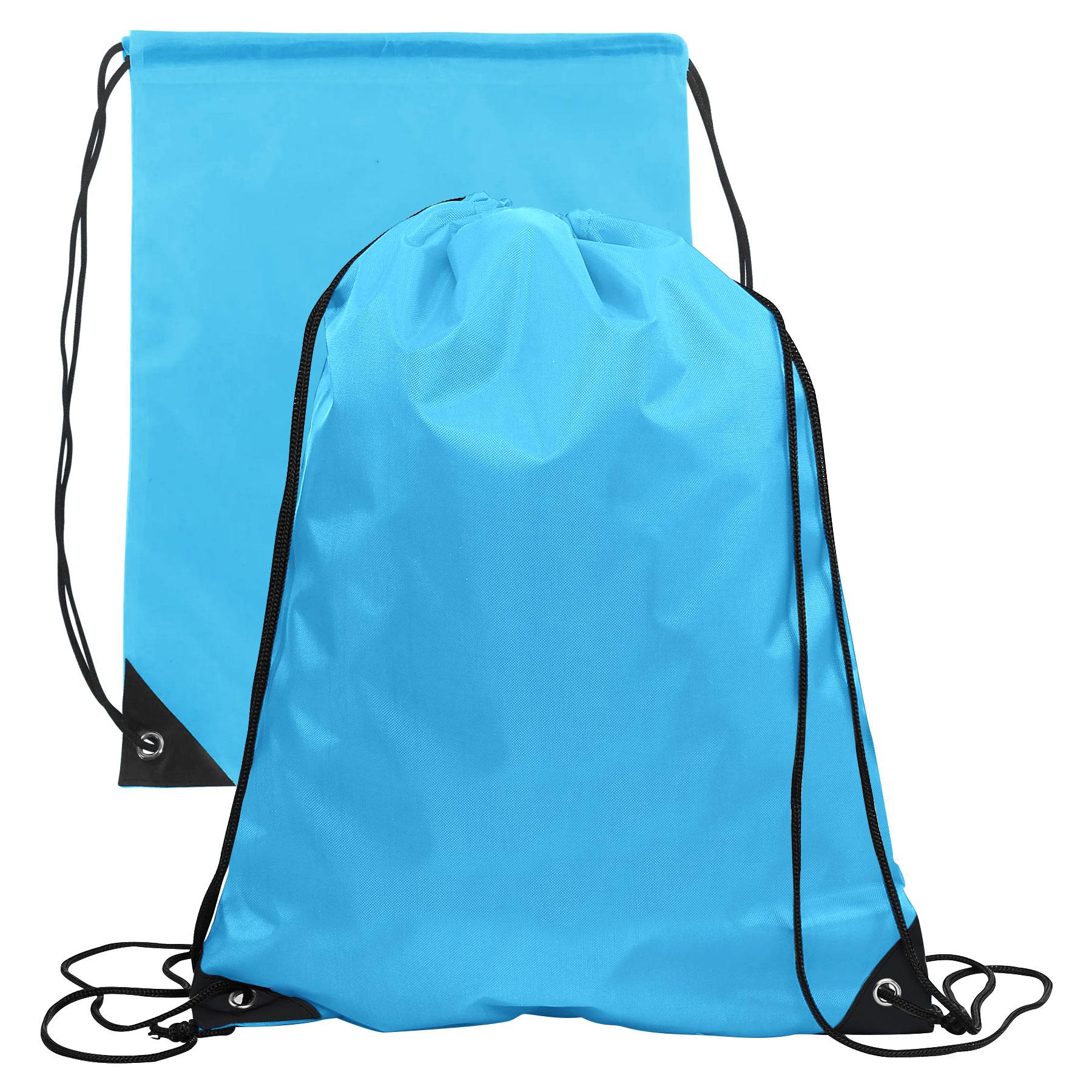 FlyFlyPromos - 210D Polyester Drawstring Backpack (13" x 17") Image 2 - Promotional Product